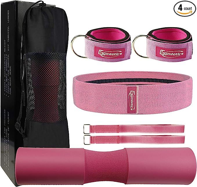 Gymletics 7 Pack Barbell Squat Pad for Standard Set, Barbell Pad for Hip Thrusts, 2 Gym Ankle Str... | Amazon (US)