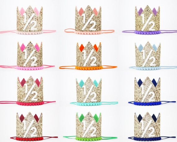 Half Birthday Crown | 1/2 Birthday Crown | 1/2 Birthday Hat Half Birthday | 1/2 Birthday | 6 Mont... | Etsy (US)
