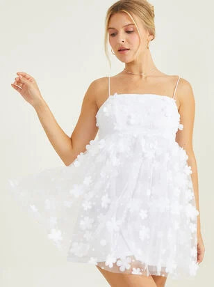 Aurora Floral Mesh Babydoll Dress | Altar'd State