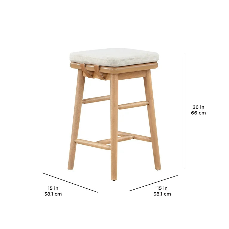Better Homes & Gardens Springwood Barstool, Set of 2, Light Honey Finish | Walmart (US)