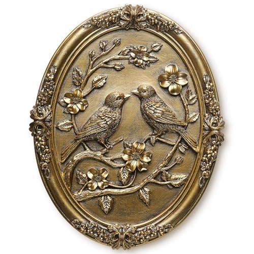 Vintage Bird Wall Sculpture,Antique Wall Decor,Retro Art Birds Sculpture,Hand Painted Wall Decoration with Embossed Couple Birds Design,Vintage Wall Decor for Living Room Bedroom Dining Room Hallway, Mothers Day Gifts | Amazon (US)