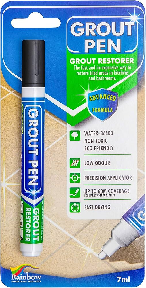 Grout Pen Black Tile Paint Marker: Waterproof Grout Paint, Tile Grout Colorant and Sealer Pen - B... | Amazon (US)