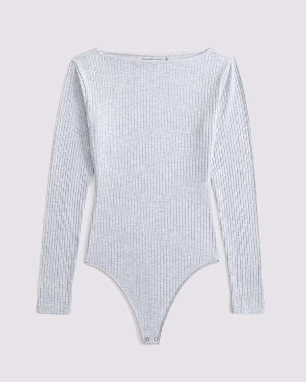 Women's Long-Sleeve Wide Rib Slash Bodysuit | Women's Clearance | Abercrombie.com | Abercrombie & Fitch (US)