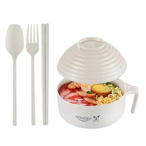 MONGSEW Ramen Bowl Cooker, Microwave Ramen Noodle Noodles Bowl Set, Ramen Noodle Bowls Microwavable for Home Office Dorm (Unique Dog Pattern) | Amazon (US)