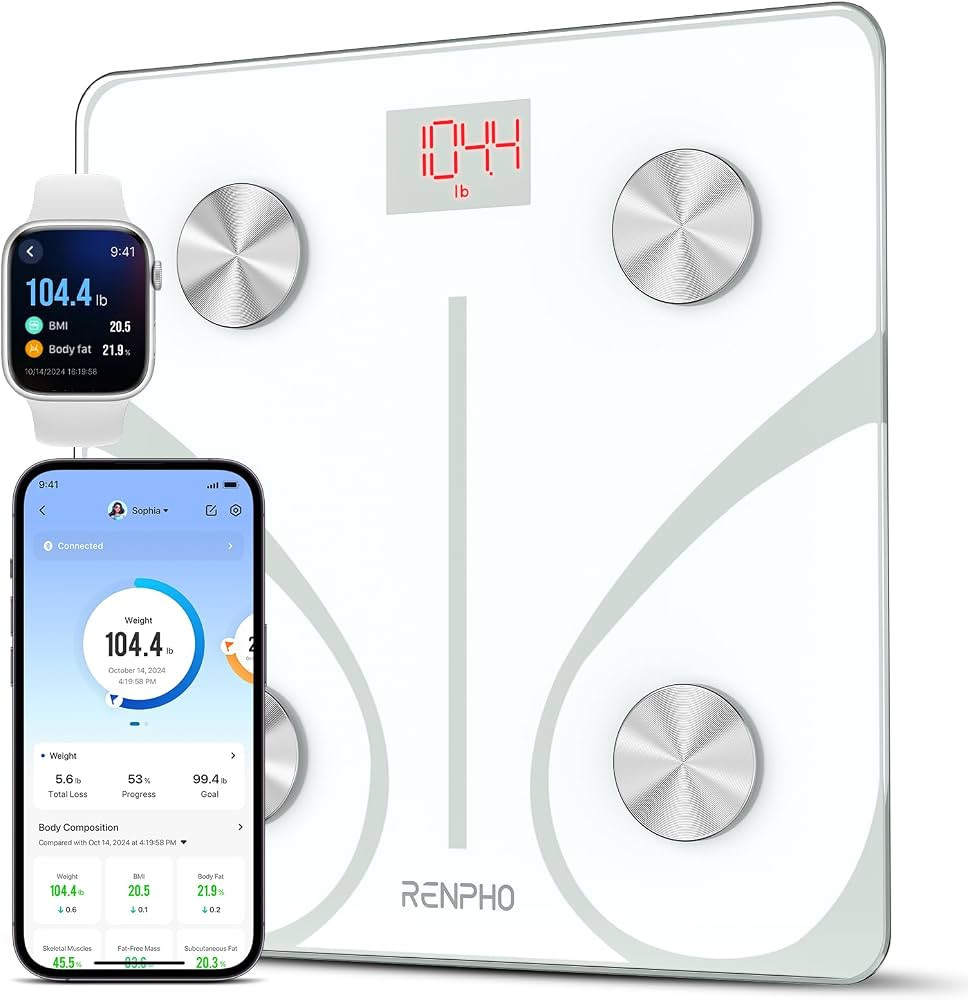 RENPHO Smart Scale for Body Weight, Digital Bathroom Scale BMI Weighing Bluetooth Body Fat Scale,... | Amazon (US)