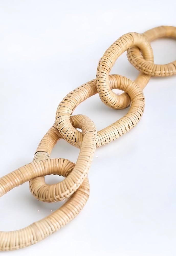 TheNamiCollection Rattan Wood Chain Link Decor-19 Hand Carved & Hand Woven Decorative Wood Chain ... | Amazon (US)