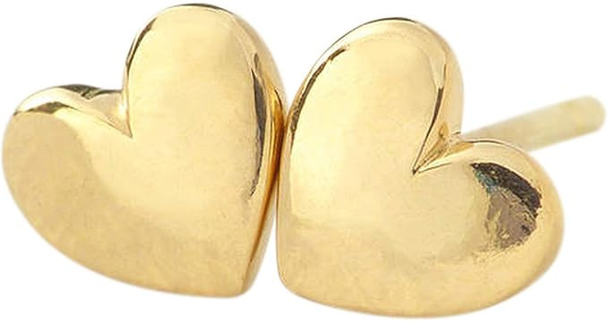 LIFETIME JEWELRY Heart Stud Earrings 24k Gold Plated - Safe for Sensitive Ears - Women or Men | Amazon (US)