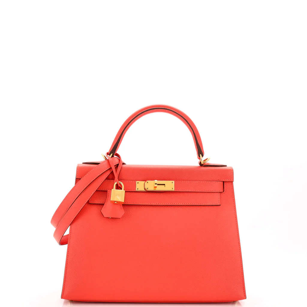 Kelly Handbag Rose Jaipur Epsom with Gold Hardware 28 | Rebag