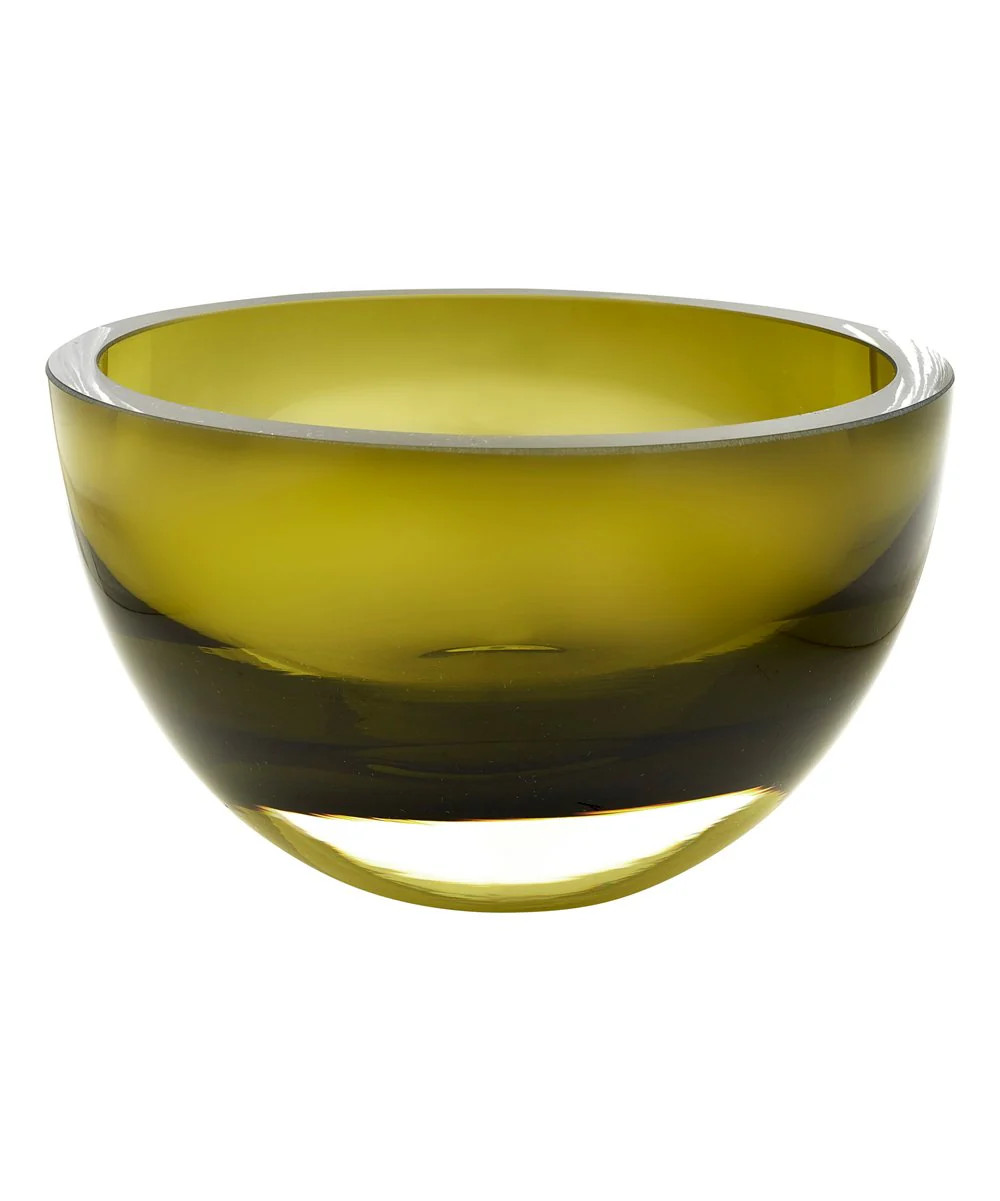 Suzy Levian Olive Green Crystal Heavy Weight Candy Dish | SUZY LEVIAN
