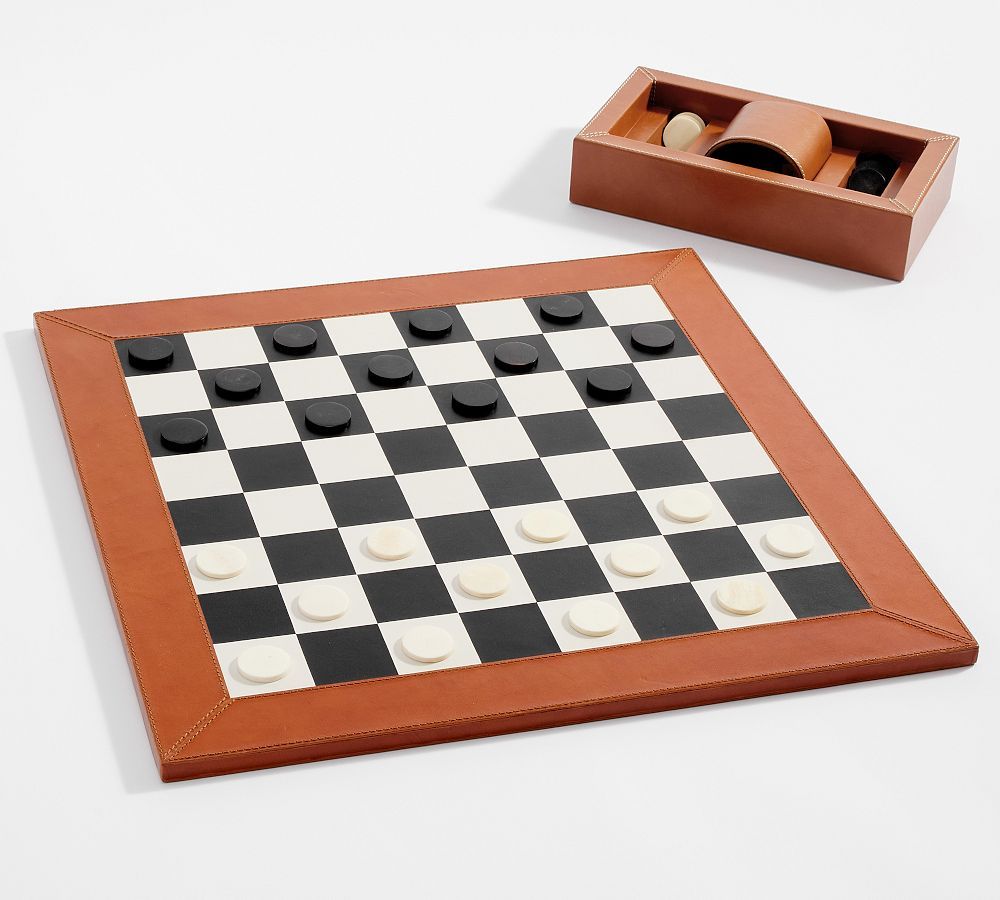 Amherst Checkers & Backgammon Board Game Set | Pottery Barn (US)