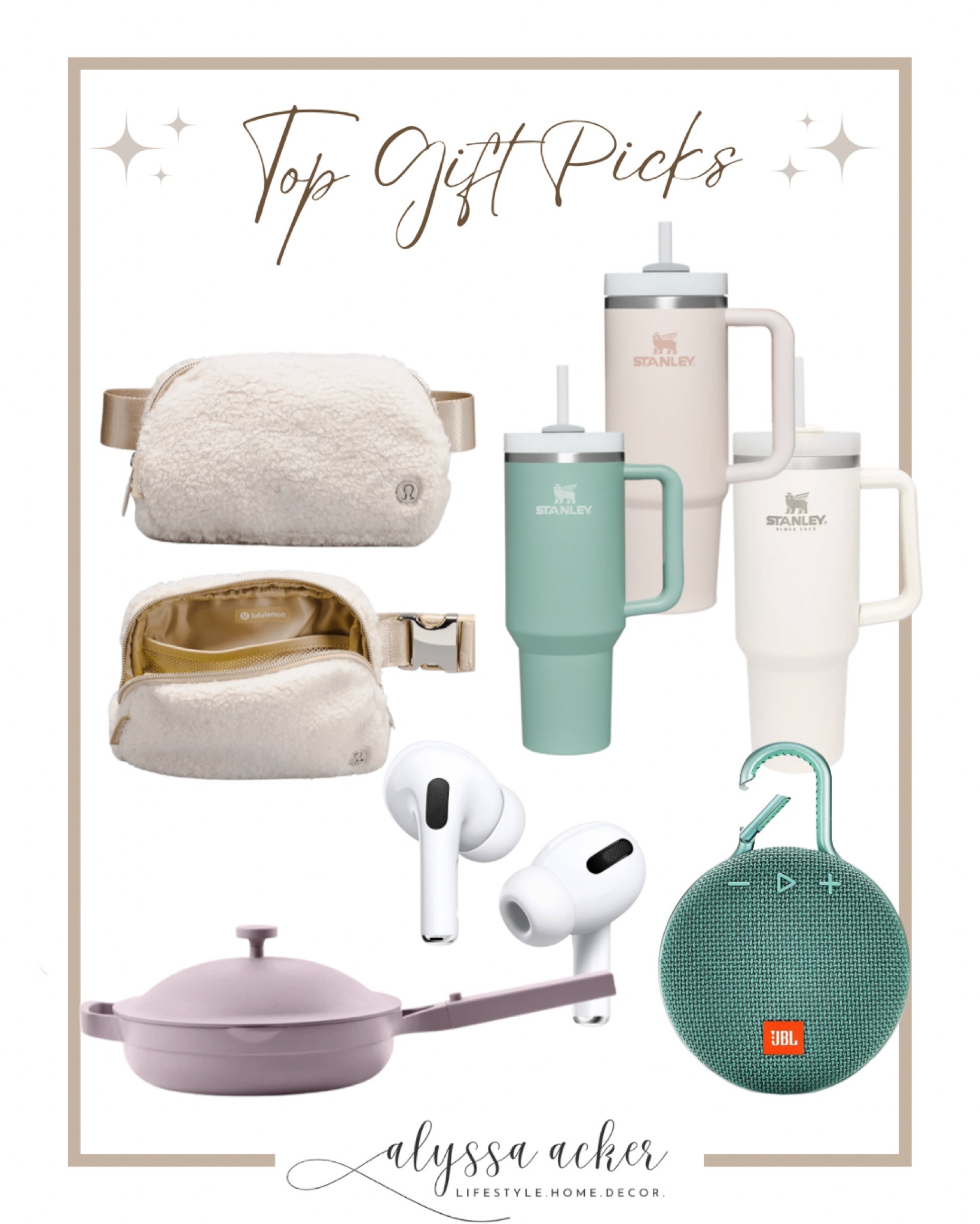 My top holiday gift picks! Lululemon Belt Bags, AirPods on sale at Target, Stanley cups back in stock, JBL Bluetooth speakers, and The famous Always Pan!   

#ourplace #target #stanley #lululemon #beltbag #trendy #trending #giftideas #under50 #under100 #applestore #appleairpods #hokidaydeals #amazon #amazondeals #bestsellers #backinstock #momstyle #fallstyle #winterstyle #fashion #giftsforher 

#LTKunder100 #LTKHoliday #LTKstyletip