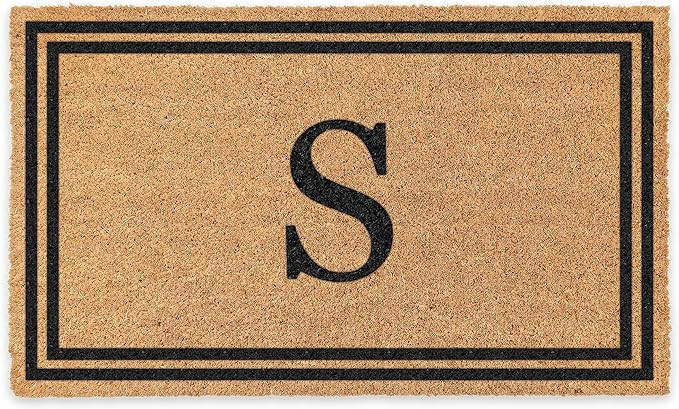 COCO MATS 'N MORE Coir Personalized Doormat Monogrammed, USA (22” x 36”, Black) Vinyl Backing... | Amazon (US)