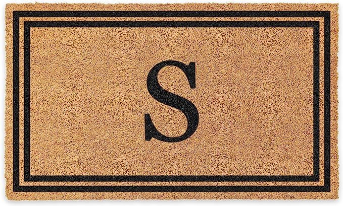 Coco Mats 'N More Coir Personalized Doormat Monogrammed, USA (22” x 36”, Black) Vinyl Backing... | Amazon (US)