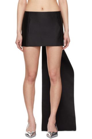 Black Silk Mini Skirt | SSENSE
