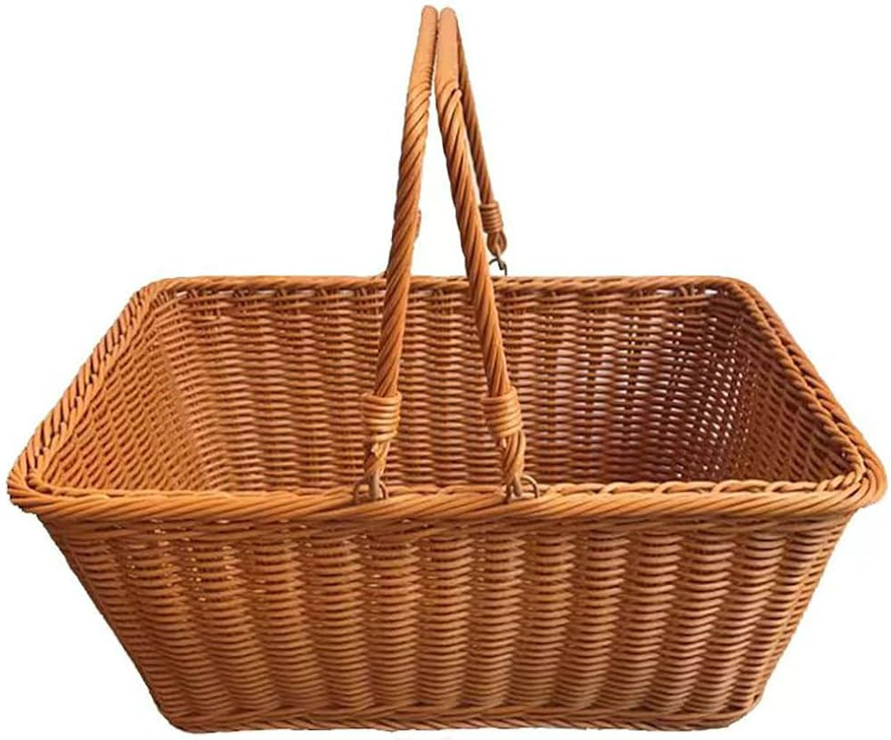 RT&BS Wicker Large Picnic Basket with Handle, Hand Woven Large Wicker Basket for Picnics, Gifts, ... | Amazon (US)