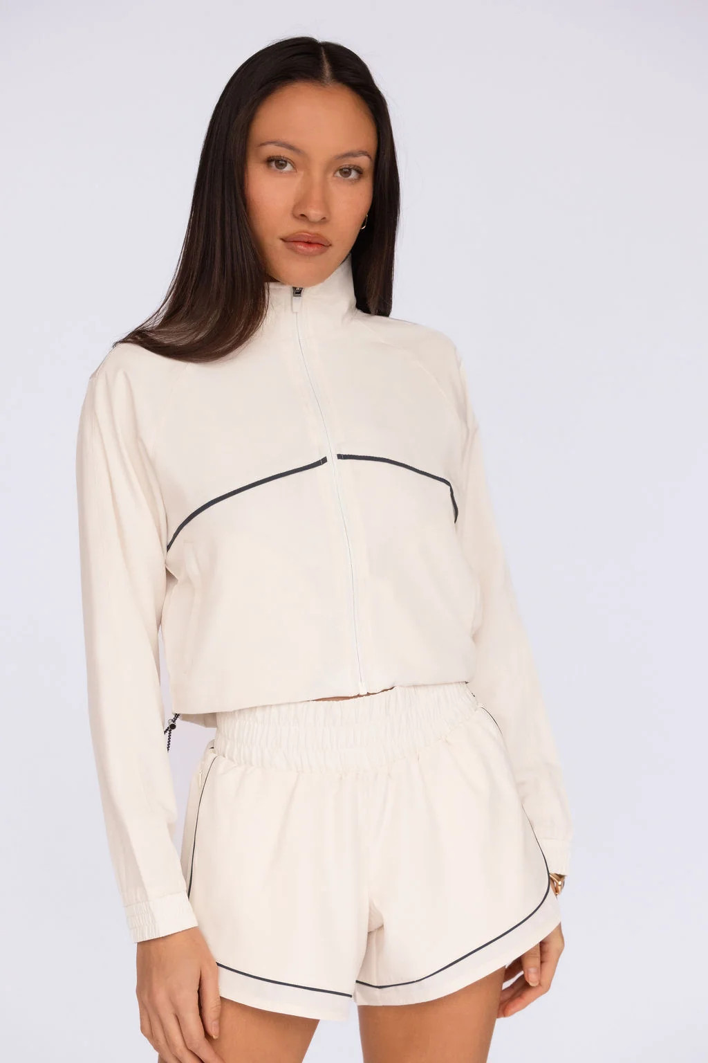 Nicole Cropped Jacket Burgundy + Ecru / S (4-6) | Fore-té Club Attire