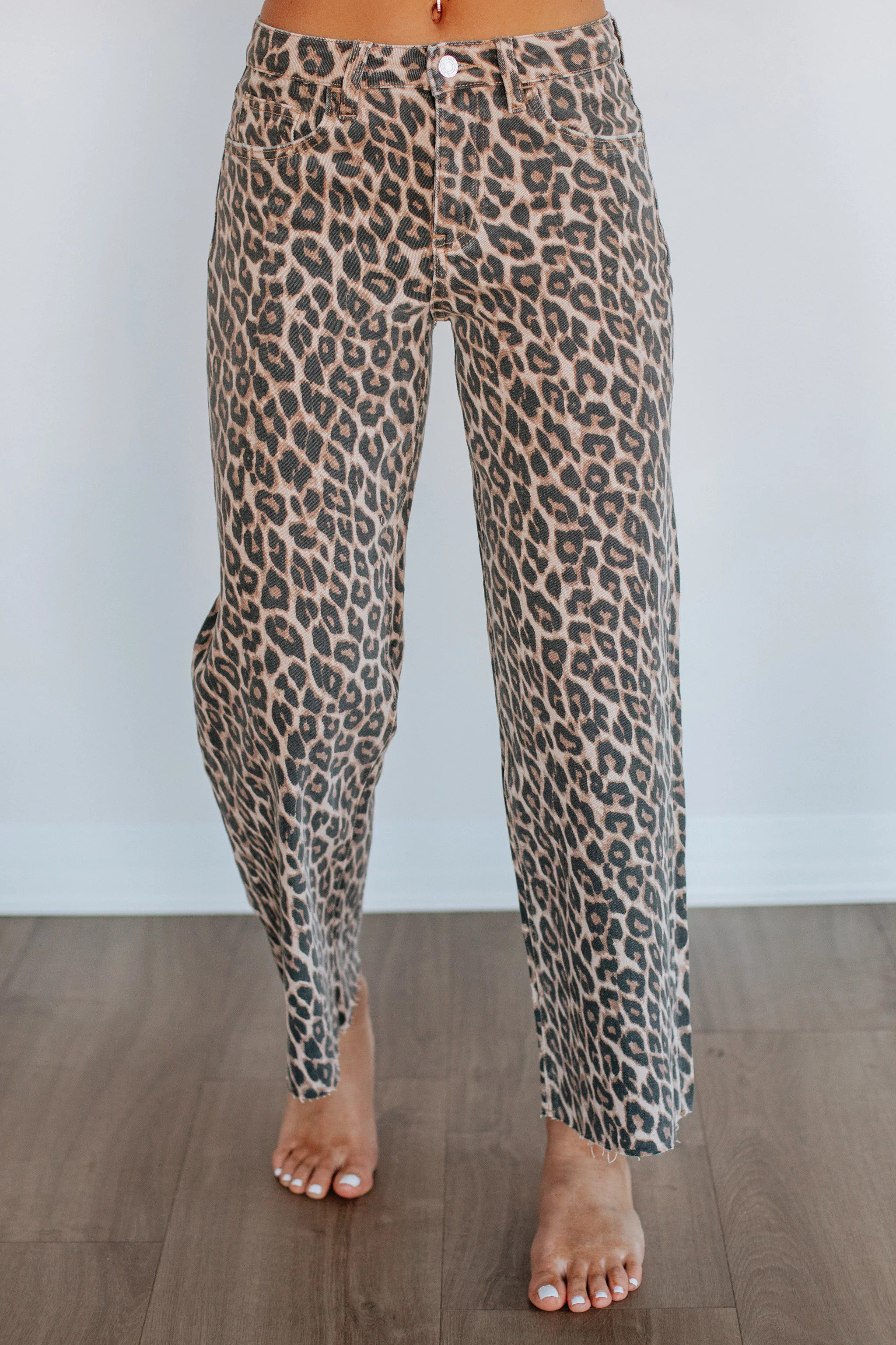 Olivia Vervet Jeans - Leopard | Wild Oak Boutique