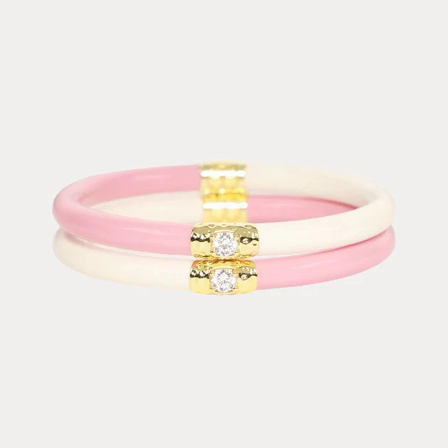 Pink/Ivory Yin & Yang All Weather Bangles® (AWB®) | BuDhaGirl