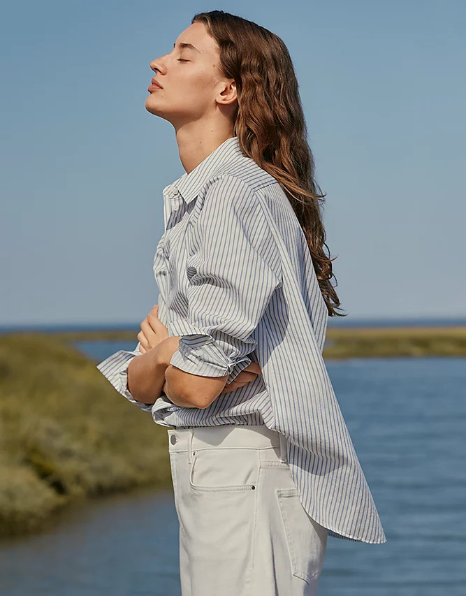 Cotton Stripe Boyfriend Shirt | Tops & T-Shirts | The  White Compan... | The White Company UK & ROW