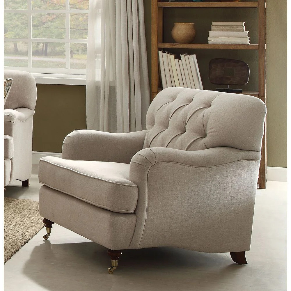 CLEARANCE! ACME Alianza Chair in Beige Fabric 52582 | Walmart (US)