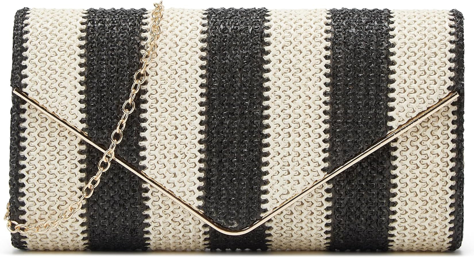 Straw Clutch Bag Women Summer Woven Handbag Striped Chain Crossbody Envelope Shoulder Boho Beach ... | Amazon (US)