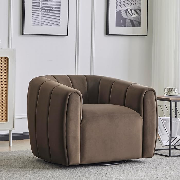 Christopher Knight Home Monroe Velvet Swivel Club Chair, Armchair with 360-Degree Rotation, Uphol... | Amazon (US)