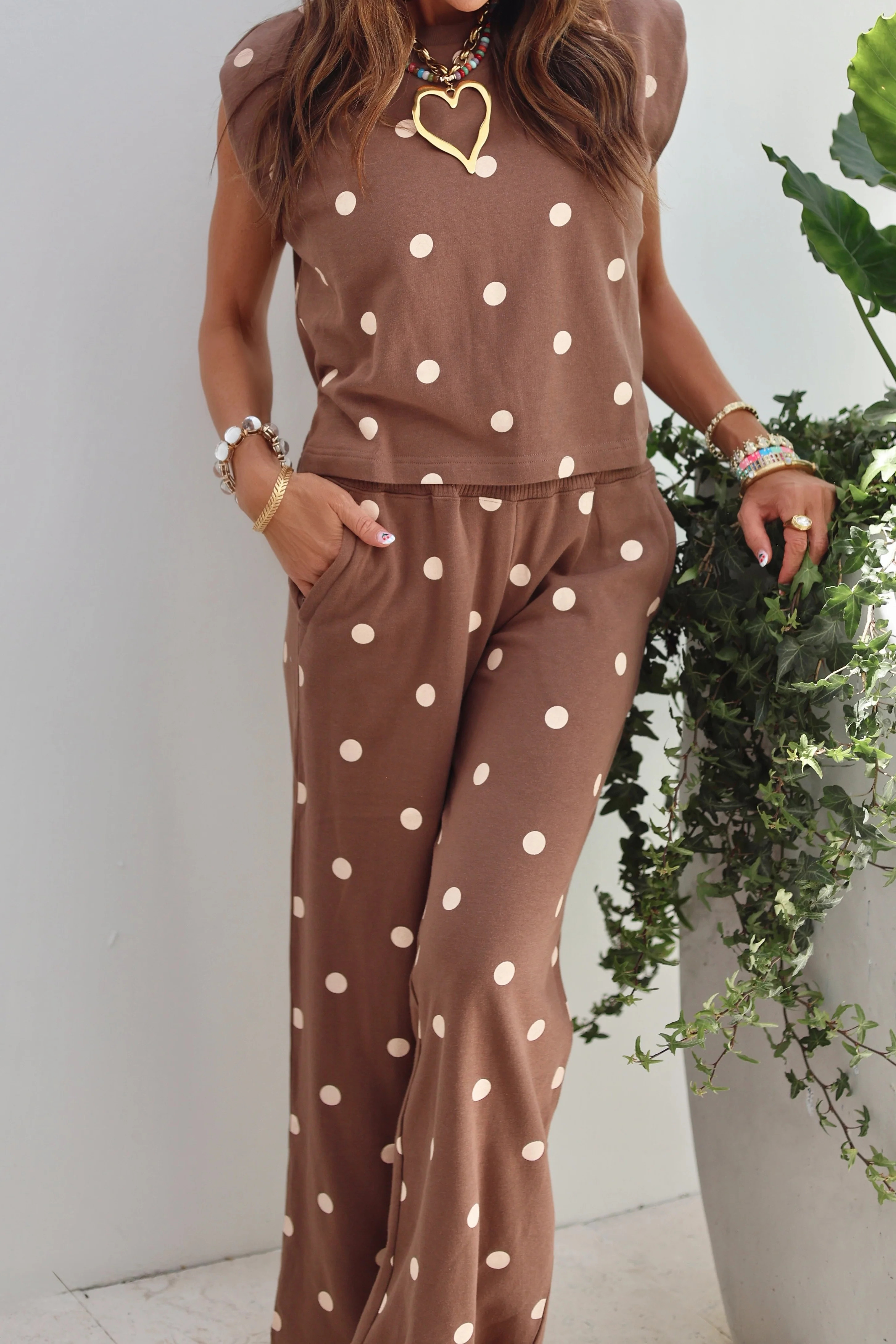 Mocha Polka Dot Pant - Pre Order | Poppy & Pine