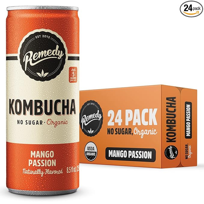 Remedy Kombucha Tea Organic Drink - Sugar Free, Keto, Vegan & Gluten Free - Sparkling Live Cultur... | Amazon (US)