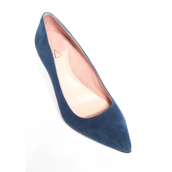 Noble Navy Suede Kitten Heel | ALLY Shoes