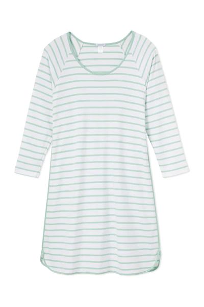 Pima Long Sleeve Nightgown in Spring Green | LAKE Pajamas