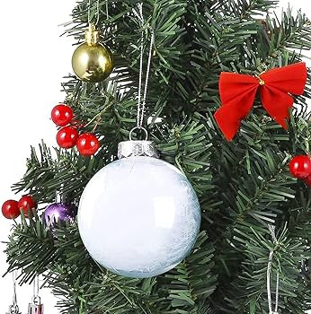 15 Pcs DIY Clear Fillable Christmas Ornaments, 2.36Inch Transparent Shatterproof Plastic Christma... | Amazon (US)
