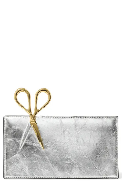 Alexis Bittar The Petite Scissor Leather Clutch in Silver at Nordstrom | Nordstrom