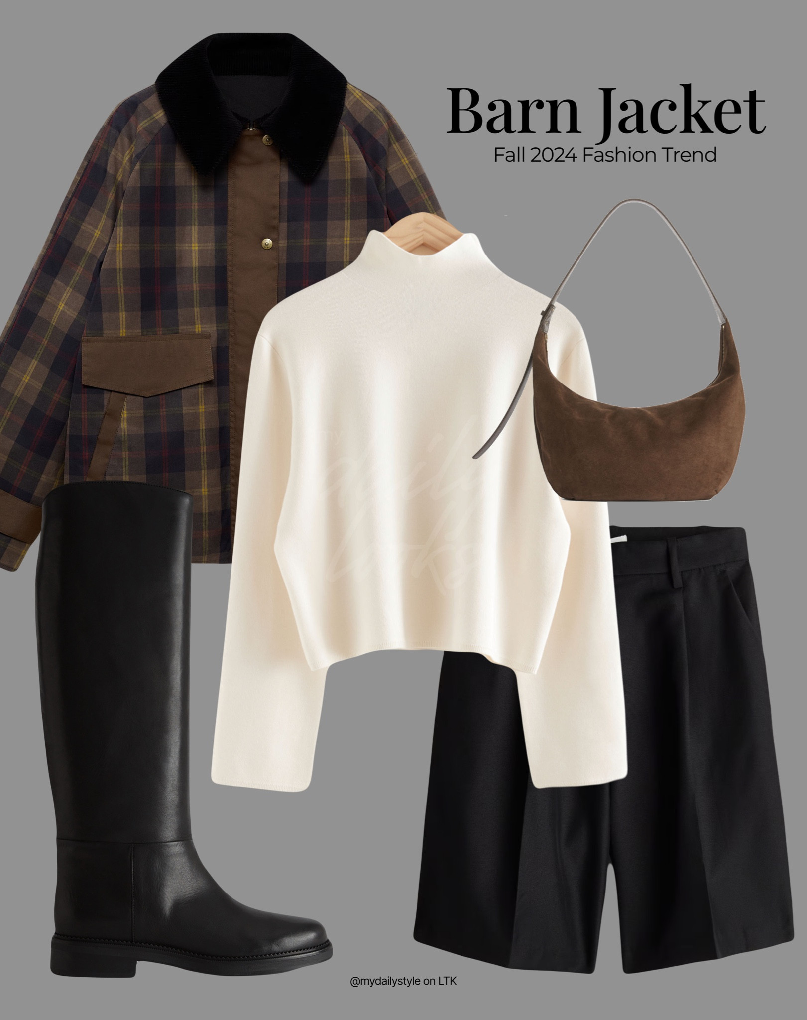 The barn jacket is another seasonal essential. Perfectly practical, stylish, & versatile piece that we all need in our fall wardrobe. Styling it with white merino jumper, black bermuda shorts, suede bag, & high boots. 

Check out how my styling ideas on how to wear barn jacket in my profile. 

Tags: barn jacket, waxed jacket, parka, utility jacket, fashion trends 2024, fall style, pre-fall, autumn style, fall outfit, autumn outfit, fall fashion, autumn fashion, easy styling, simple everyday look, chic & basic outfit, Parisian look, casual outfit, capsule wardrobe, office look, brunch style, high street. 

#LTKautumn #LTKstyletip #LTKshoes