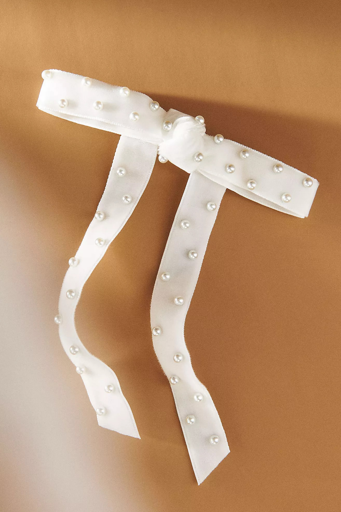 Lele Sadoughi Bardot Faux Pearl Velvet Bow Barrette | Anthropologie (US)