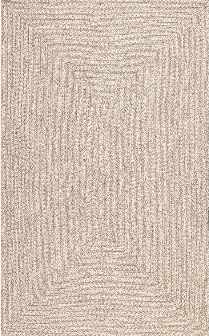 nuLOOM Wynn Braided Indoor/Outdoor Area Rug, 4' x 6', Tan | Amazon (US)