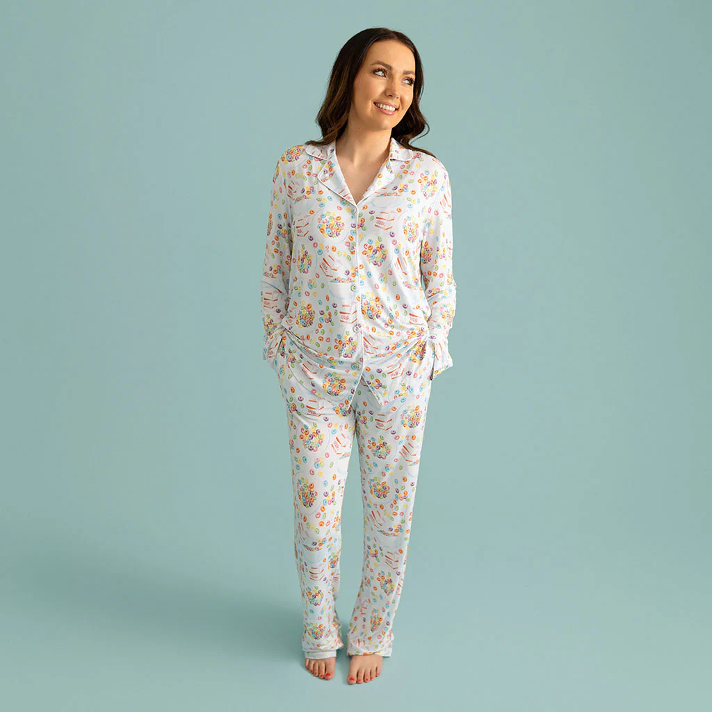 Breakfast Blue Luxe Womens Pajamas | Cereal | Posh Peanut