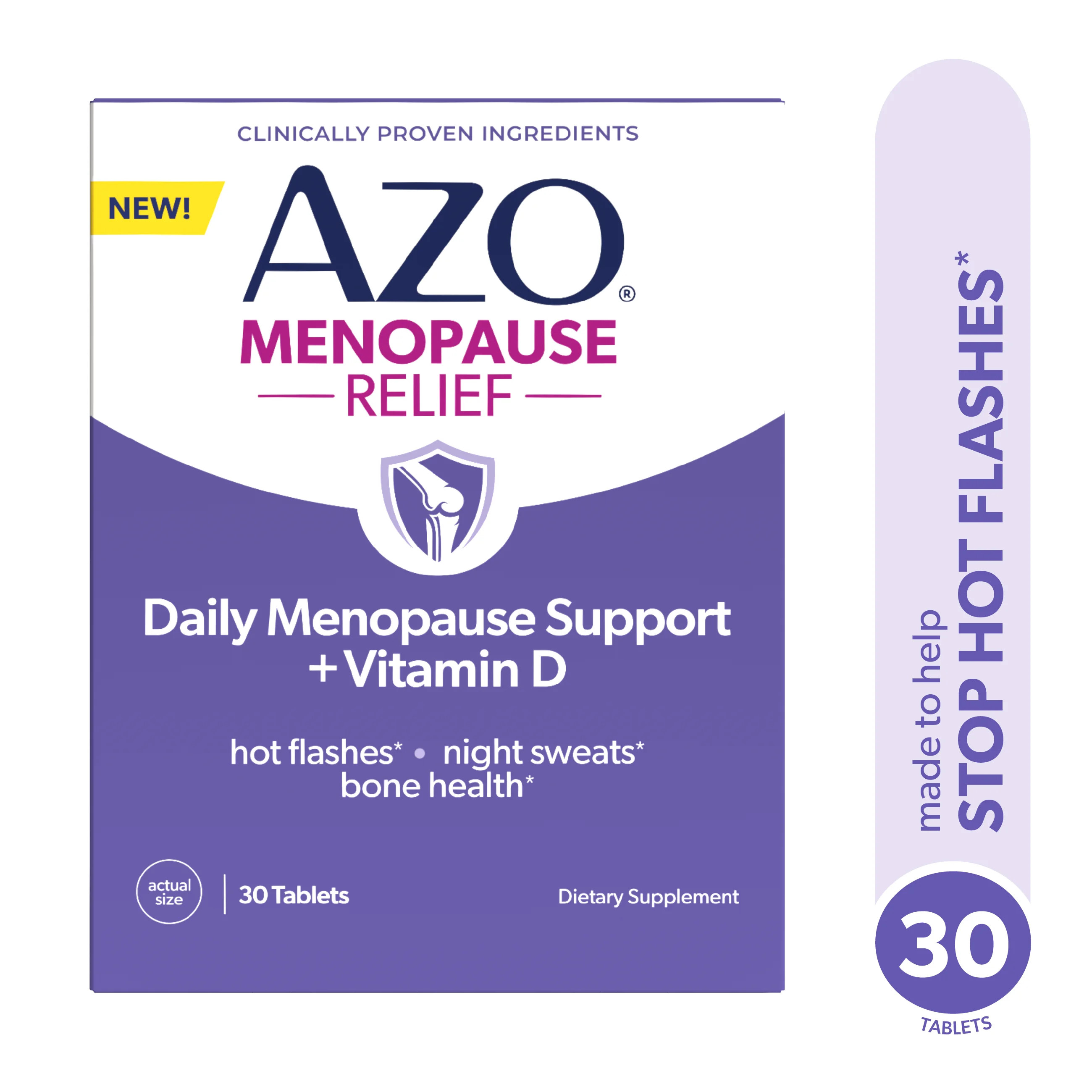 AZO Menopause Relief Daily Support + Vitamin D Supplement, Eases Mood Swings, Hot Flashes, & Nigh... | Walmart (US)