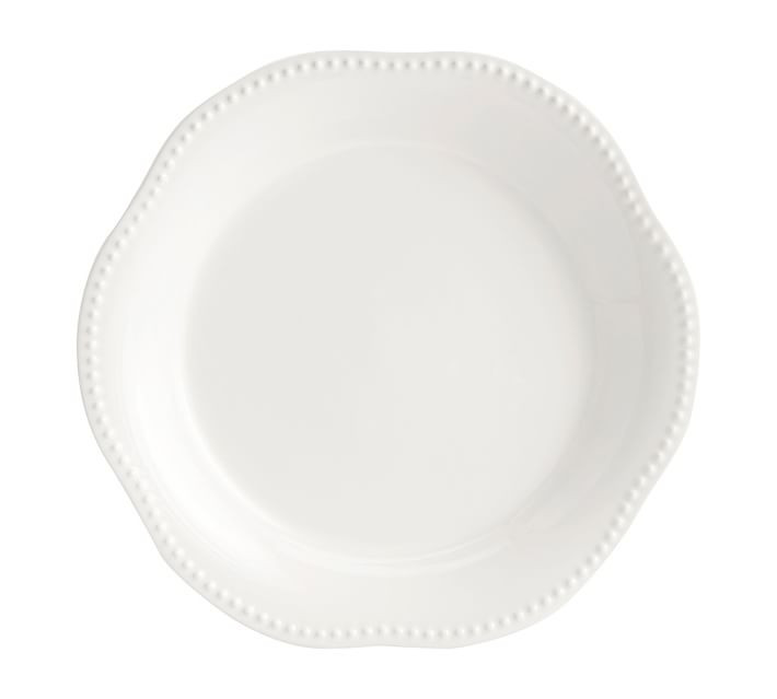 Emma Beaded Stoneware Serving Platter, Round - White | Pottery Barn (US)