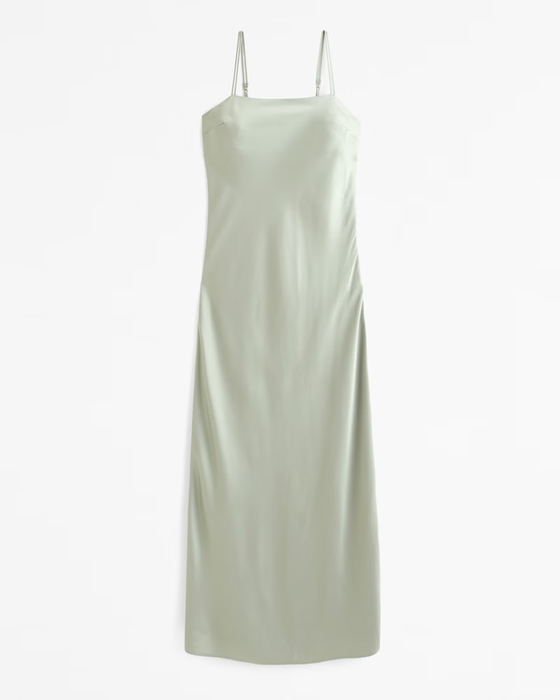 Satin Slip Midi Dress | Abercrombie & Fitch (US)