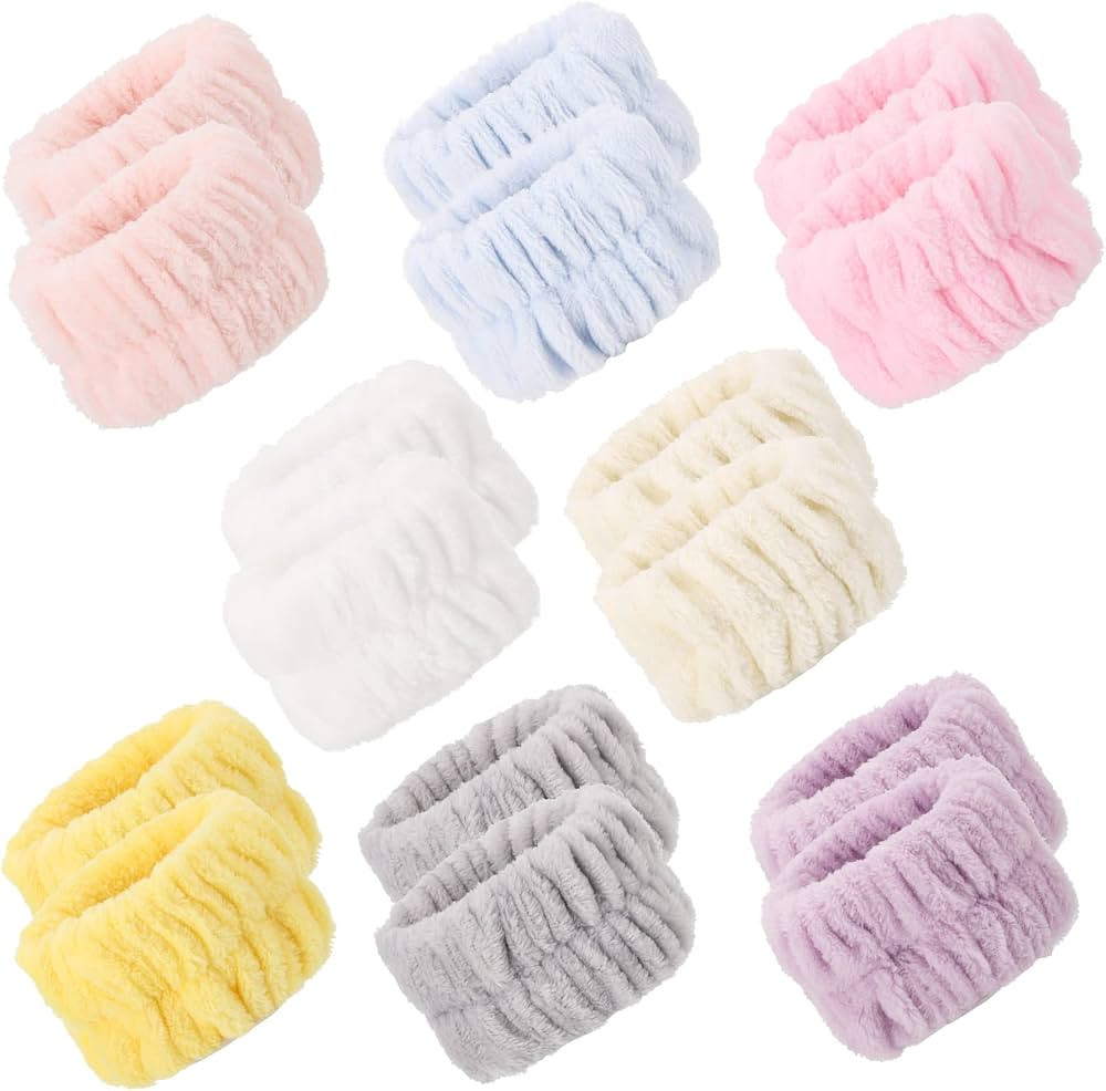 BTYMS 16 Pcs Women Face Wash Wristbands Microfiber Wrist Washband Spa Washband Wrist Towels for W... | Amazon (US)