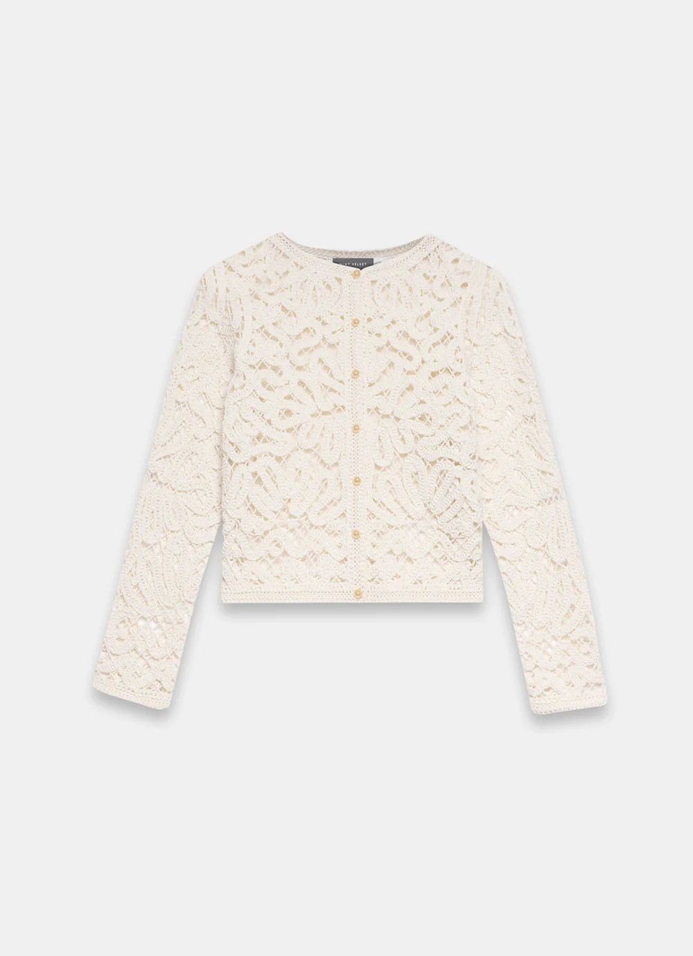 Cream Crochet Knit Jacket | Mint Velvet