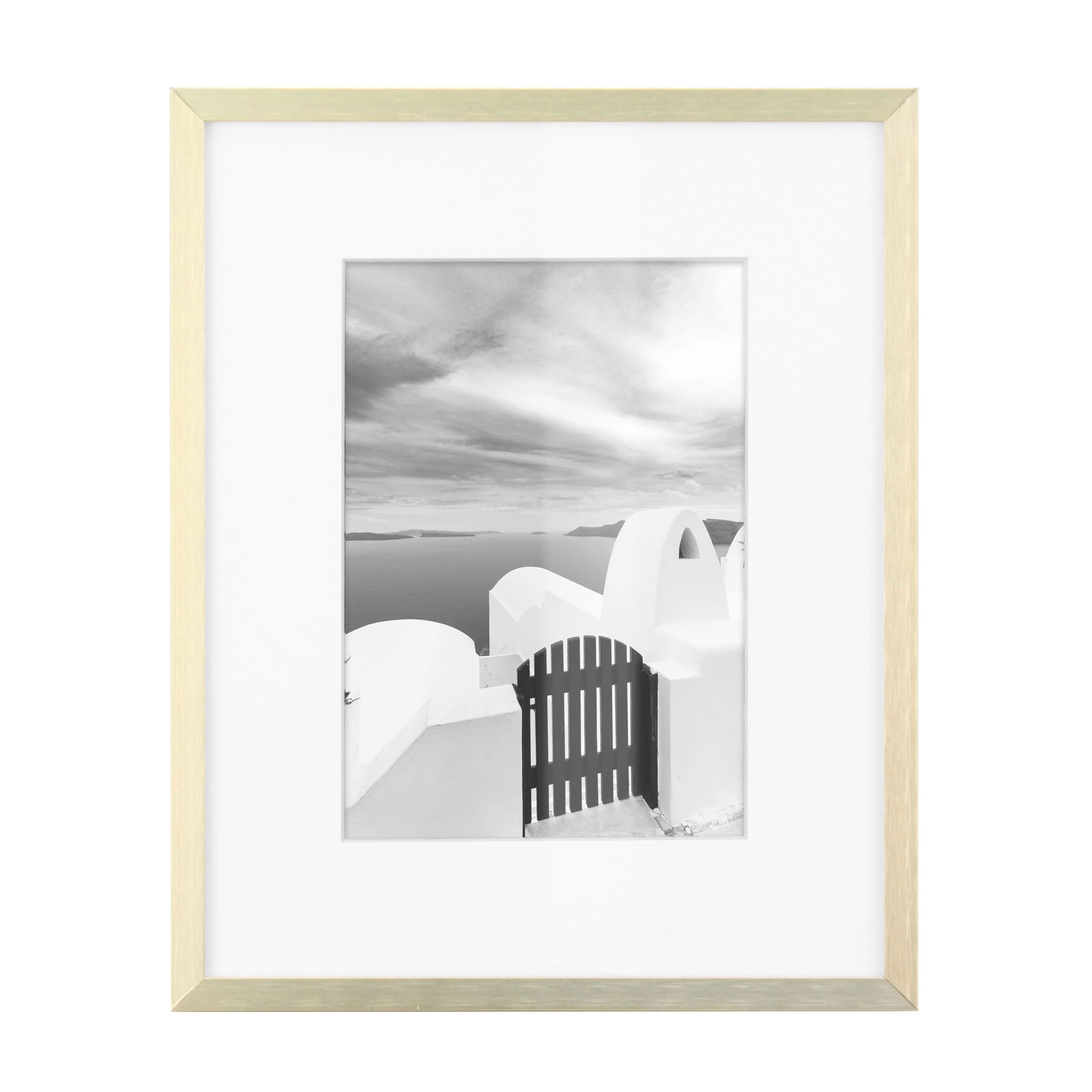 Better Homes & Gardens 8x10 Matted to 5x7 Metal Gallery Tabletop Picture Frame, Gold - Walmart.co... | Walmart (US)