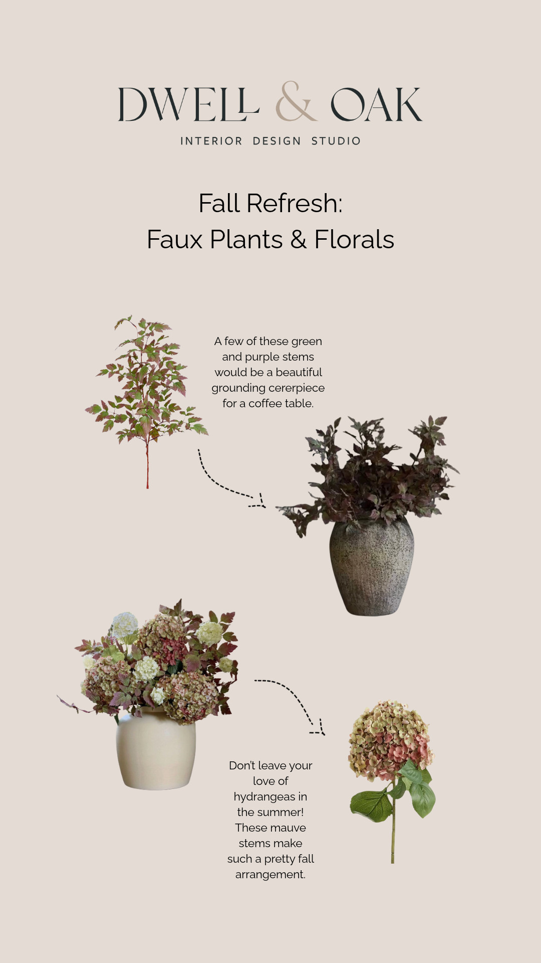 For fall, wwap out the bright, summery floral centerpiece with some greenery. A few large scale arrangements are more luxurious than lots of little decorations. If you don’t want to swap out live plants each week, or have the opposite of a green thumb, there are some great faux plant options. Here are two stems I love - and you can see how they come together in an arrangement.  

 #LTKHome