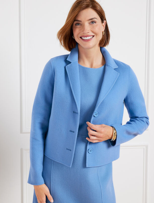 Double Face Wool Blend Crop Jacket | Talbots