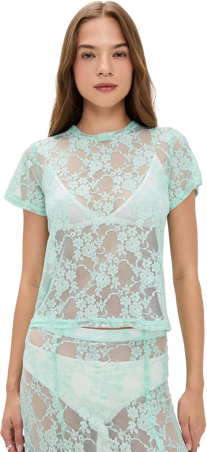 LE BOP Women's Lace Tee | Amazon (US)