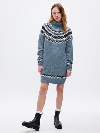 Fair Isle Turtleneck Mini Sweater Dress | Gap (US)