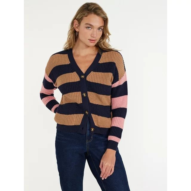 Time and Tru Women's Midweight Boyfriend Cardigan | Walmart (US)