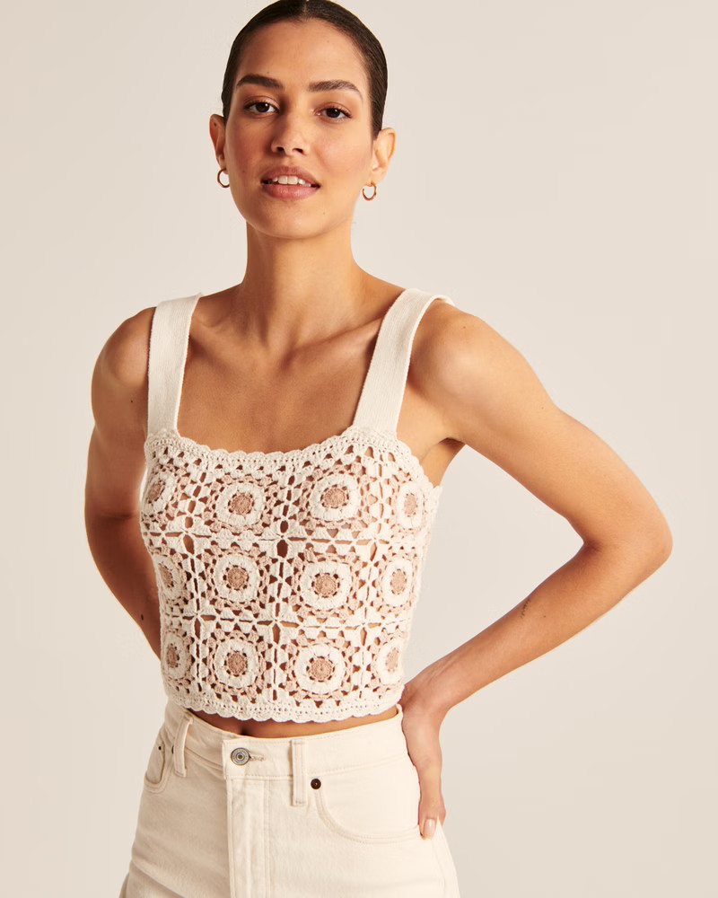 Women's Hand-Crochet Mosaic Tank | Women's The A&F Getaway Shop | Abercrombie.com | Abercrombie & Fitch (US)