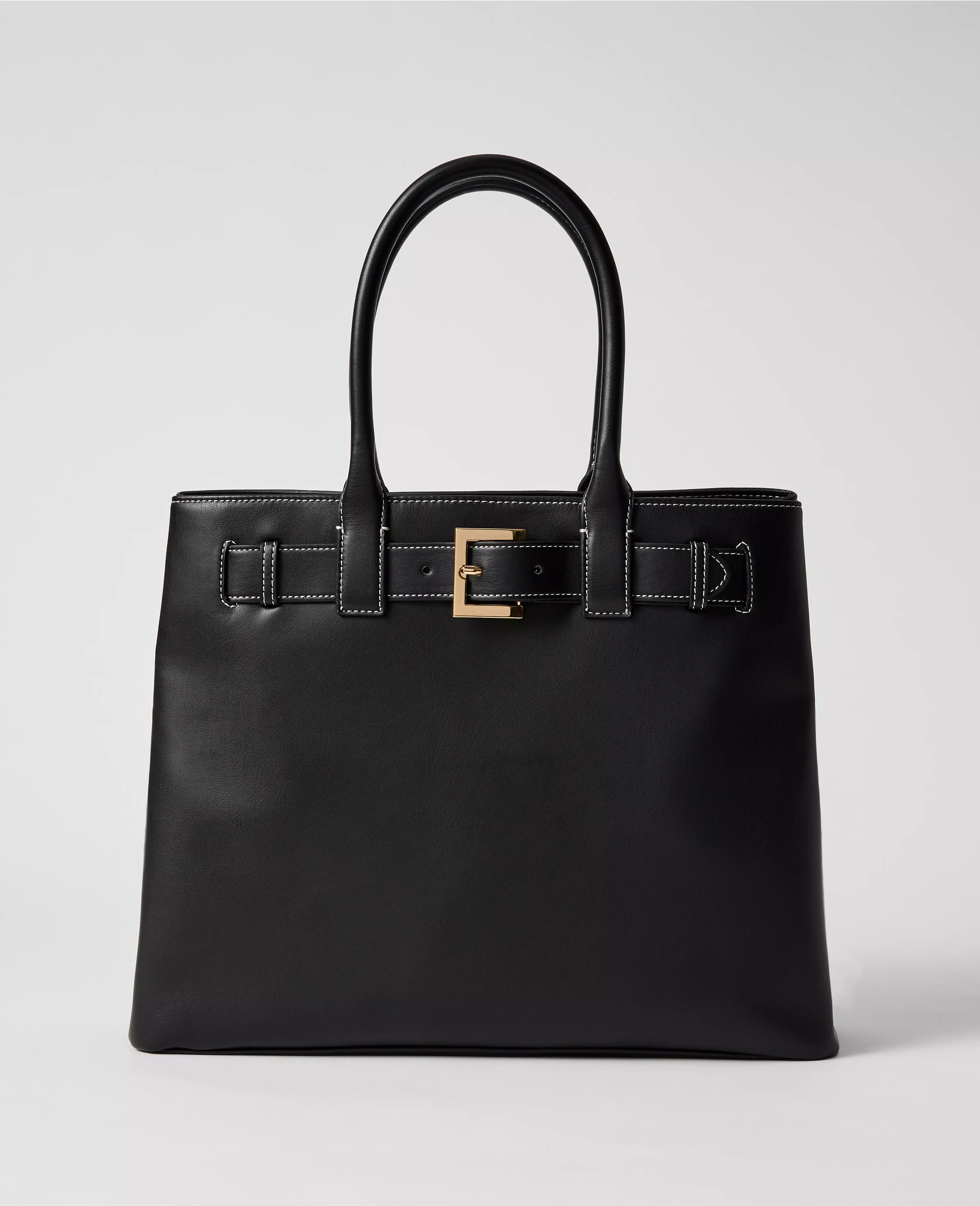 Belted Leather Tote | Ann Taylor