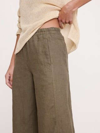 Mid-Rise Relaxed Painter Pull-On Pant in Linen | Banana Republic (US)